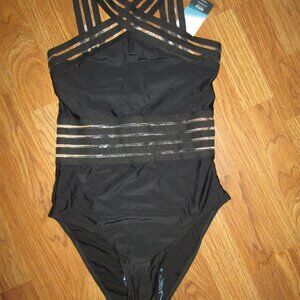 Womens AVERIE AAVA IMOGEN CROSSOVER one piece bathing suit swimsuit M Md med NWT